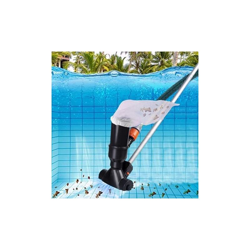 foto del prodotto aiperq aspirapolvere portatile per piscine fuori terra, aspirapolvere subacqueo per spa, fontane, jacuzzi, nero con testa di aspirazione per foglie