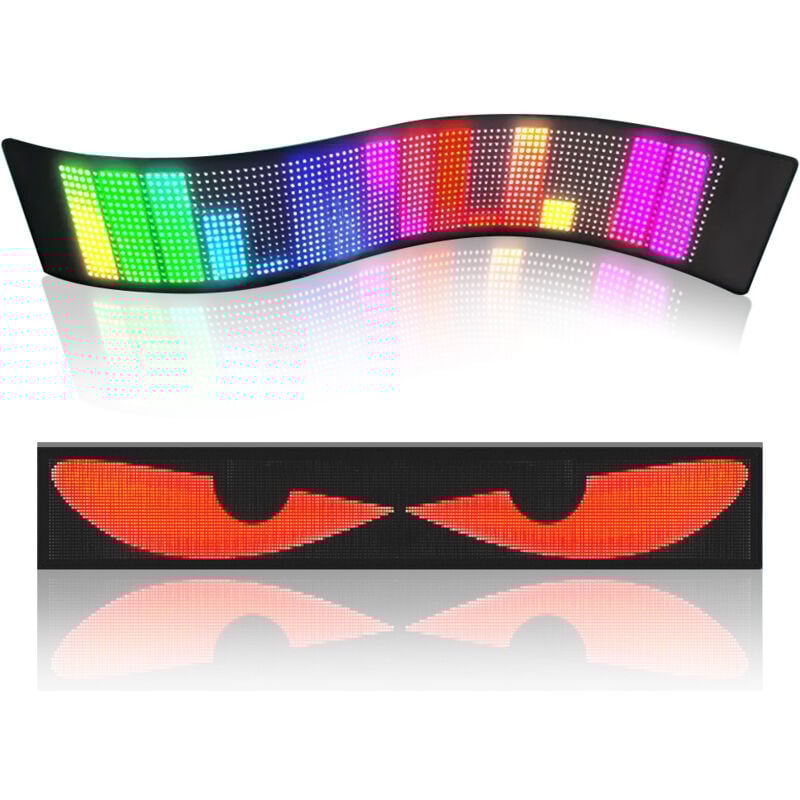 foto del prodotto aiperq autocollant lumineux dynamique pour vitre arri re de voiture, cran led flexible, il du diable70173mm