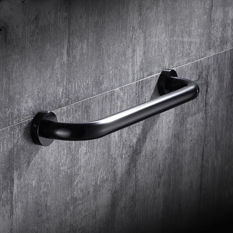 foto del prodotto aiperq barra di sostegno per wc maniglia per vasca da bagno in acciaio inox portasciugamani a parete maniglia per vasca da bagno, nero 30 cm 