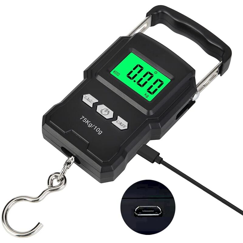 foto del prodotto aiperq bilance per bagagli bilancia per bagagli display lcd bilancia a cristalli liquidi sospesa 165 libbre 75 kg