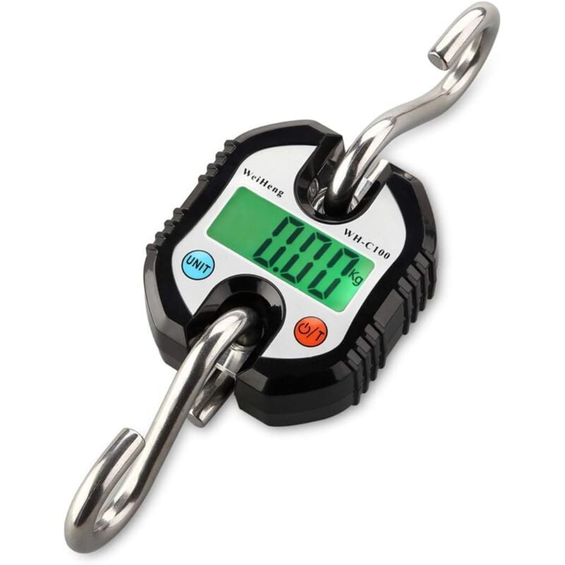 foto del prodotto aiperq bilancia per bagagli con 2 ganci in acciaio inossidabile bilancia digitale portatile per gru nero 