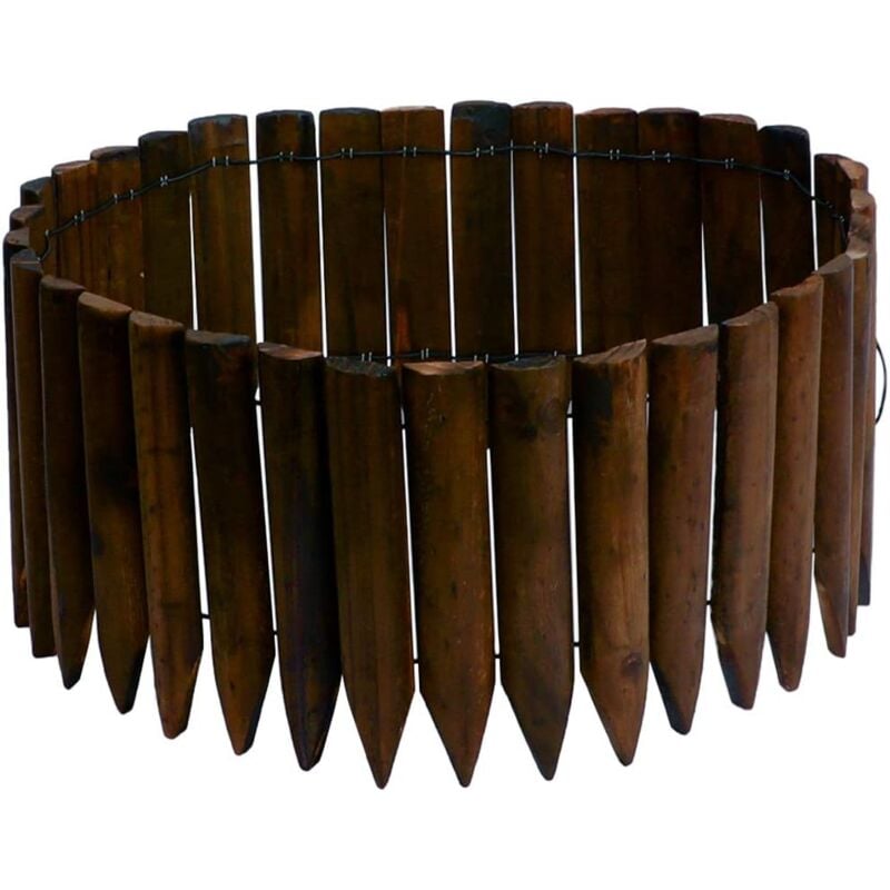 foto del prodotto aiperq bordo da giardino in legno, recinzione flessibile per giardino, prato, paesaggio, bordura decorativa per fioriere 118 cm x 20 cm