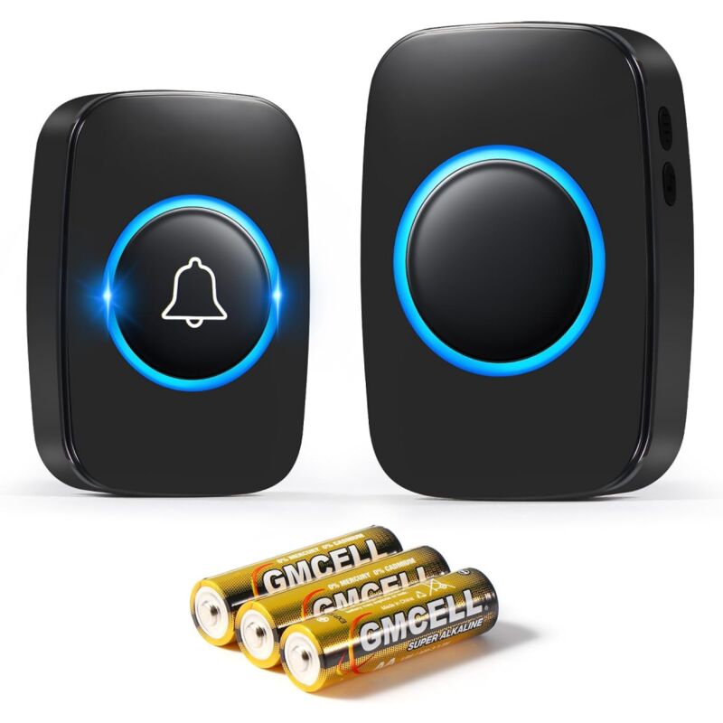 foto del prodotto aiperq campanello senza fili per esterni impermeabile 300 metri, campanello elettronico impermeabile ip44, kit campanello con ricevitori plug in,