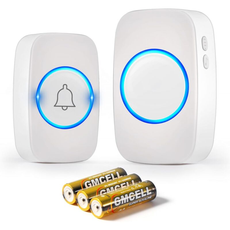foto del prodotto aiperq campanello senza fili per esterni impermeabile 300 metri, campanello elettronico impermeabile ip44, kit campanello con ricevitori plug in,