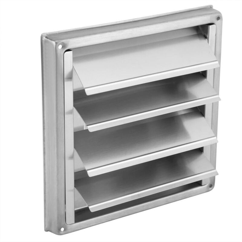 foto del prodotto aiperq cappa aspirante da cucina con uscita aria quadrata mobile da 150 mm, in acciaio inox, per esterni, con alette attive, adatta per cucina
