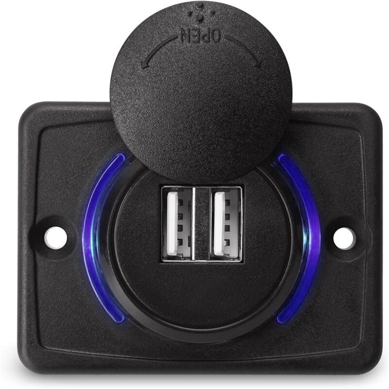 foto del prodotto aiperq caricabatterie da auto adatto per autobus, barche, ristrutturazioni, doppia usb, 3,1 a