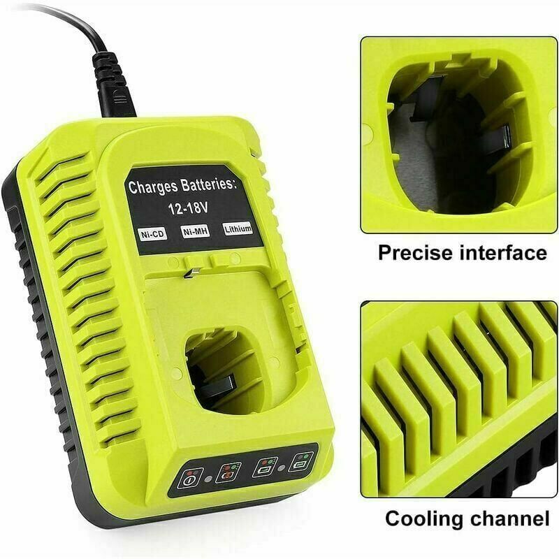 foto del prodotto aiperq caricabatterie sostitutivo bcl14181h per batteria agli ioni di litio e ni mh ni cd ryobi da 9,6 v a 18 v