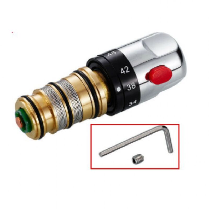 foto del prodotto aiperq cartuccia valvola termostatica ymyny per barra doccia, cartuccia termostatica di ricambio per barra doccia, kit di riparazione, maniglia di