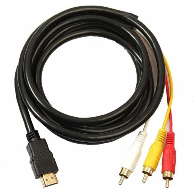 foto del prodotto aiperq cavo convertitore adattatore hdmi rca 3 hdmi a rca cavo trasmettitore di trasmissione unidirezionale da hdmi 1,5 m rca