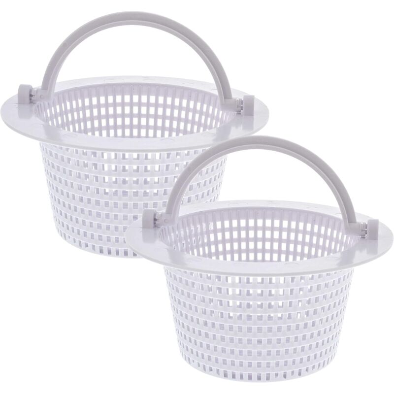 foto del prodotto aiperq cestello rotondo per skimmer per piscine fuori terra, con maniglia per una facile rimozione, confezione da 2 diametro 16 cm bianco