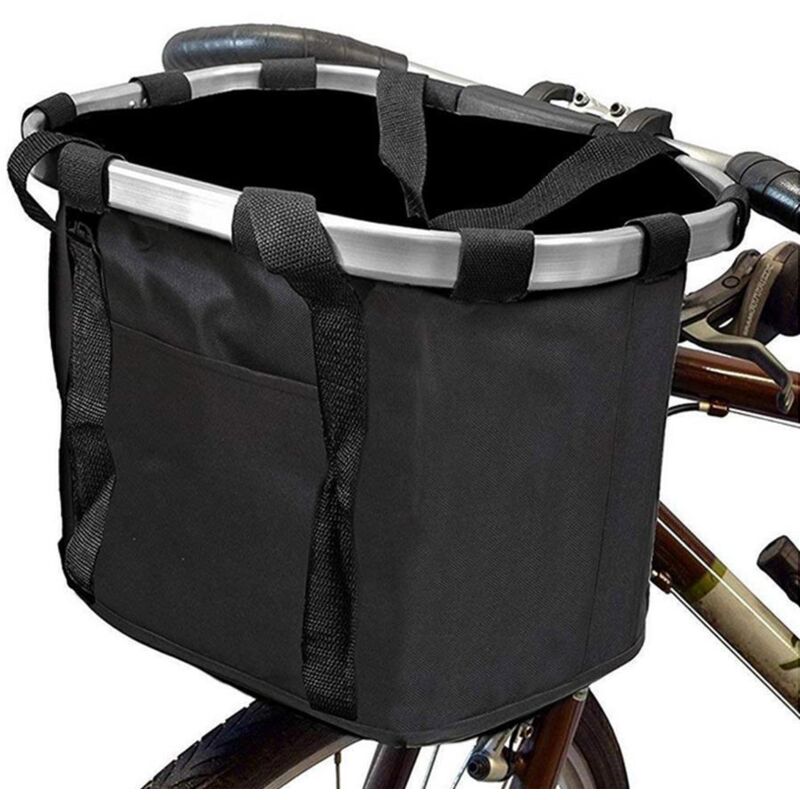 foto del prodotto aiperq cestino per bici, porta cani, pieghevole, rimovibile, con cestino per manubrio della bicicletta regolabile, sgancio rapido, facile da