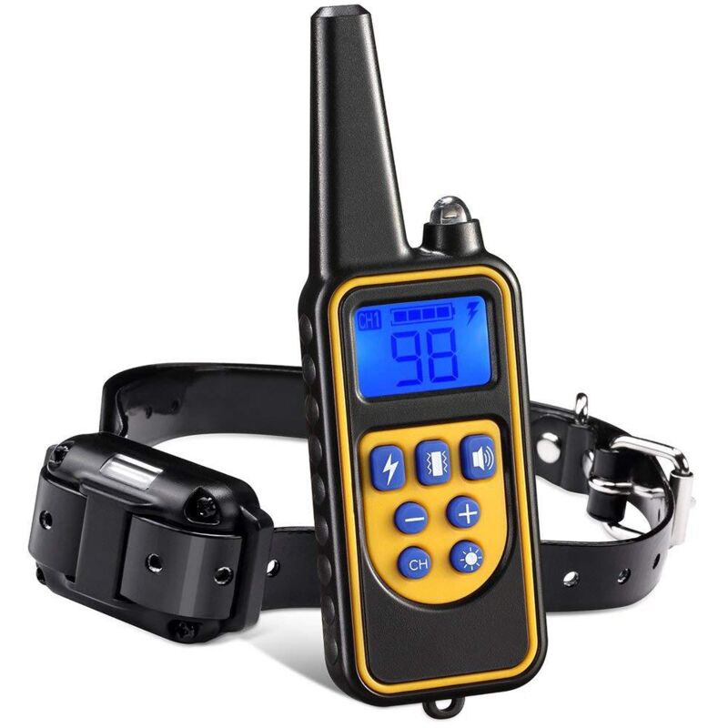 foto del prodotto aiperq cintura di addestramento per cani regolabile ymyny, portata 800 m, con vibrazione, tono, scossa statica e modalit luce, impermeabile ipx67,