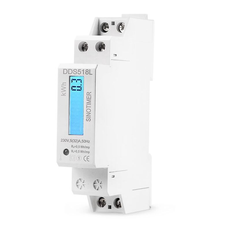 foto del prodotto aiperq compteur d nergie lectrique monophas ac230v ac110v dds518l lcd, compteur d nergie monophas pour rail, compteur d nergie lectronique