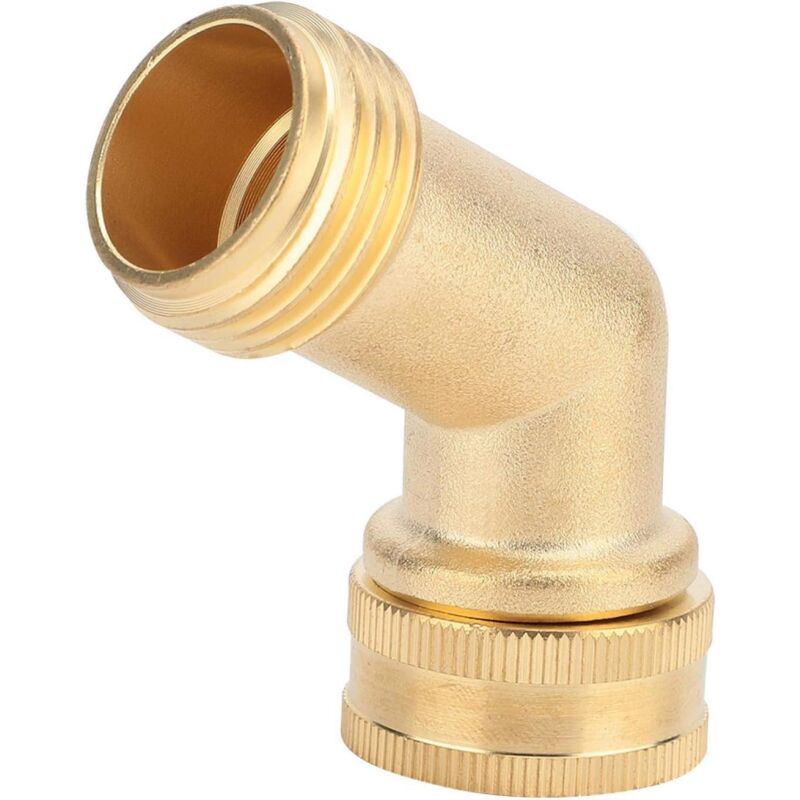 foto del prodotto aiperq connettore per tubo da giardino da 3 4 , adattatore per tubo flessibile con valvola a sfera a gomito da 45 gradi in ottone massiccio,