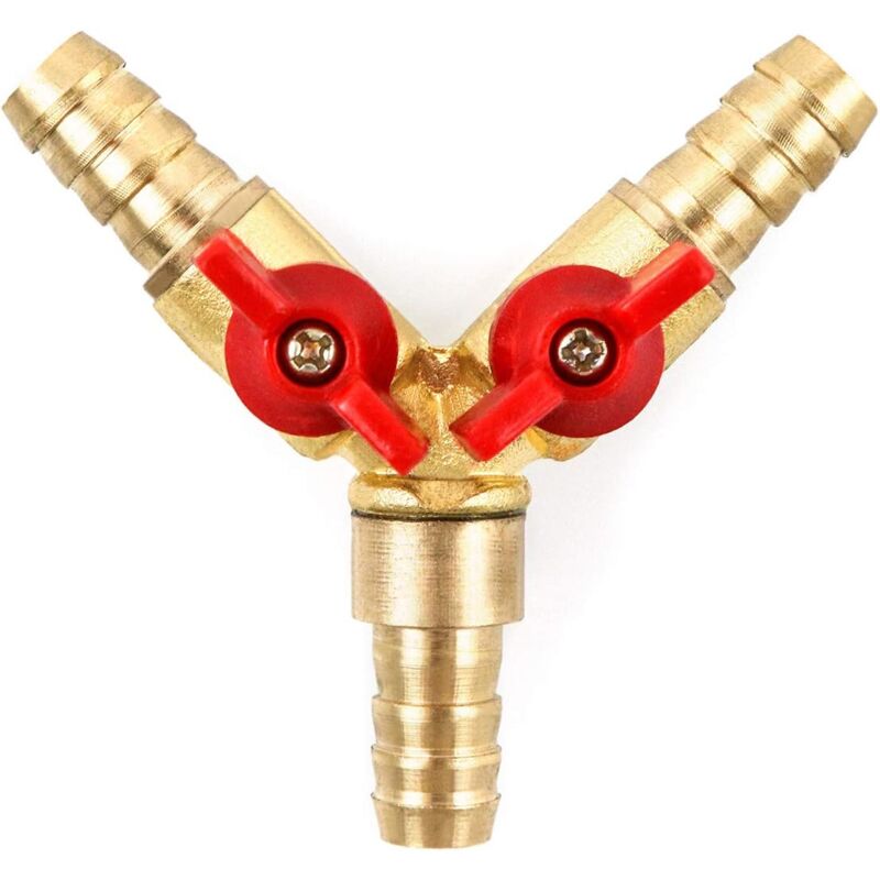foto del prodotto aiperq connettore per tubo flessibile a 3 vie splitter in ottone in lega di zinco 10 mm con valvola a sfera connettore per tubo flessibile per