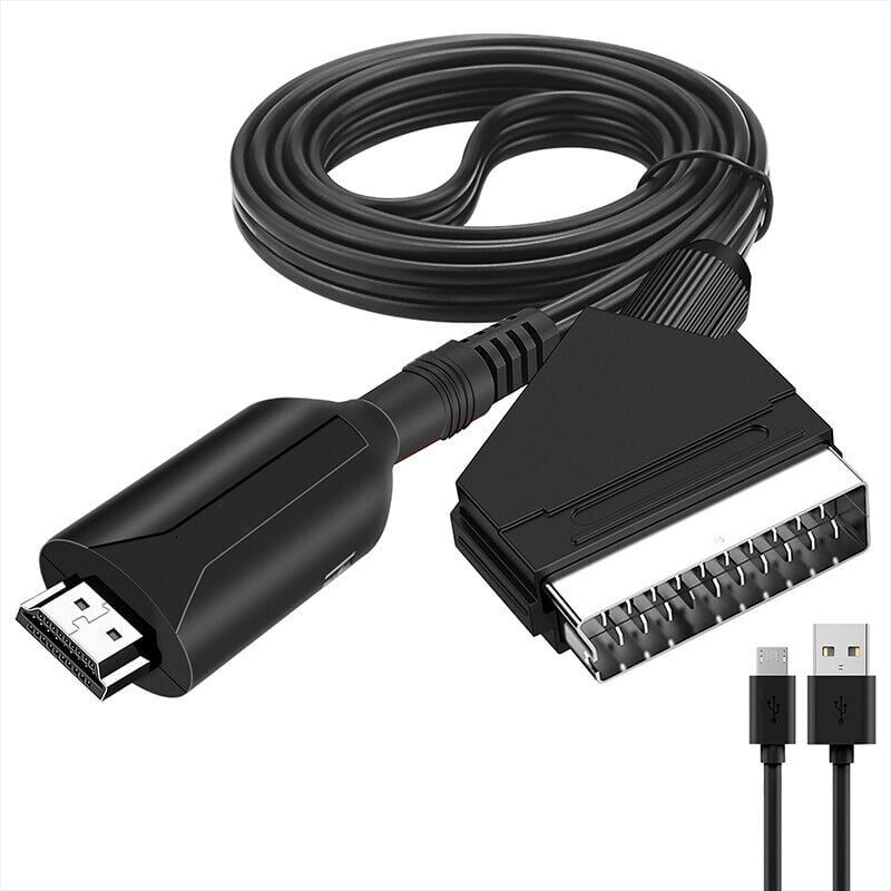 foto del prodotto aiperq convertitore scart hdmi adattatore audio video per hdtv dvd decoder ps3 pal ntsc starlight