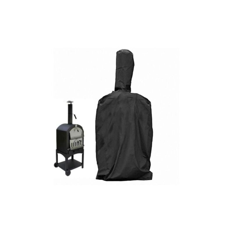 foto del prodotto aiperq copertura per forno per pizza da esterno copertura protettiva per forno da giardino con coulisse, impermeabile, antipolvere, oxford nero 45