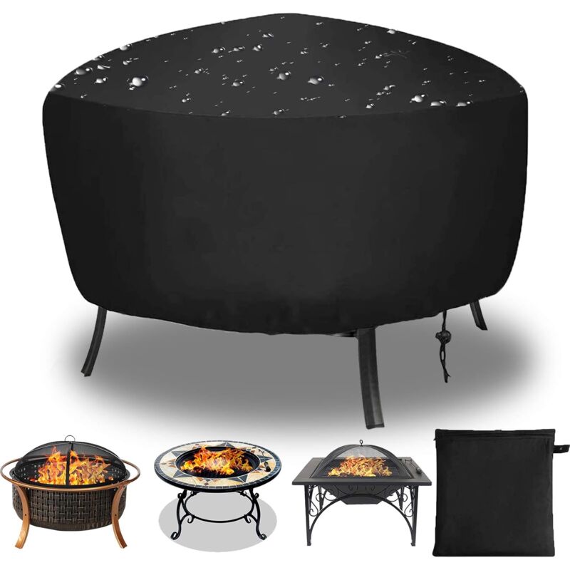 foto del prodotto aiperq copertura protettiva rotonda per braciere con coulisse, impermeabile, antivento, resistente ai raggi uv, in tessuto oxford, 80x40 cm, per