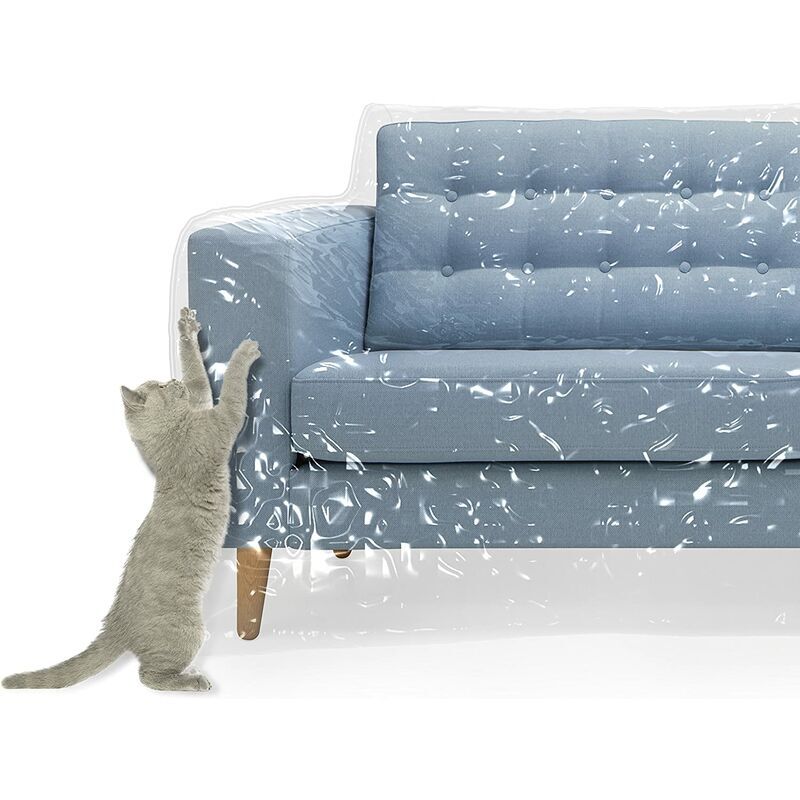 foto del prodotto aiperq copridivano in plastica animali protezione antigraffio per gatti vinile trasparente spesso e resistente all acqua copridivano per la