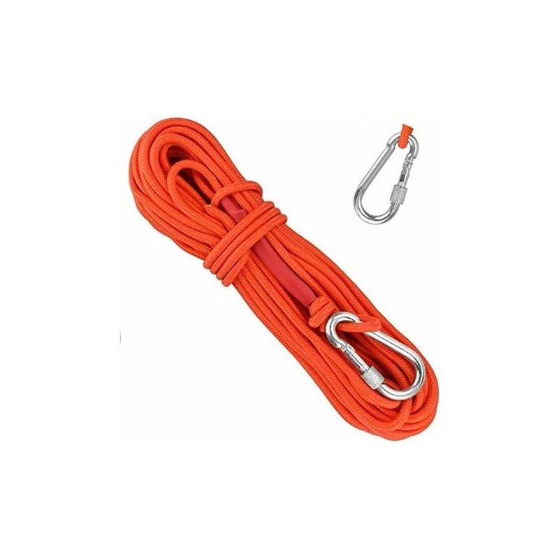 foto del prodotto aiperq corda intrecciata in polipropilene corda da arrampicata 20 m con moschettone protezione uv antimuffa anticorrosione multifunzionale per