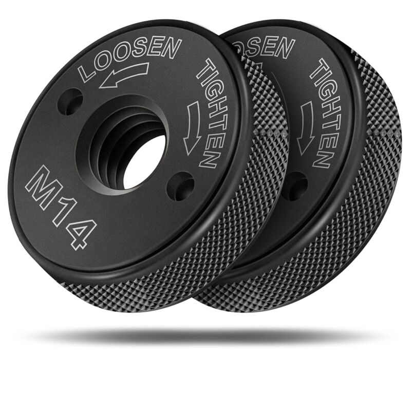 foto del prodotto aiperq dado a sgancio rapido m14, per tutte le smerigliatrici angolari di aeg, black decker, dewalt, flex, hitachi, metabo, makita ecc. 2x dado