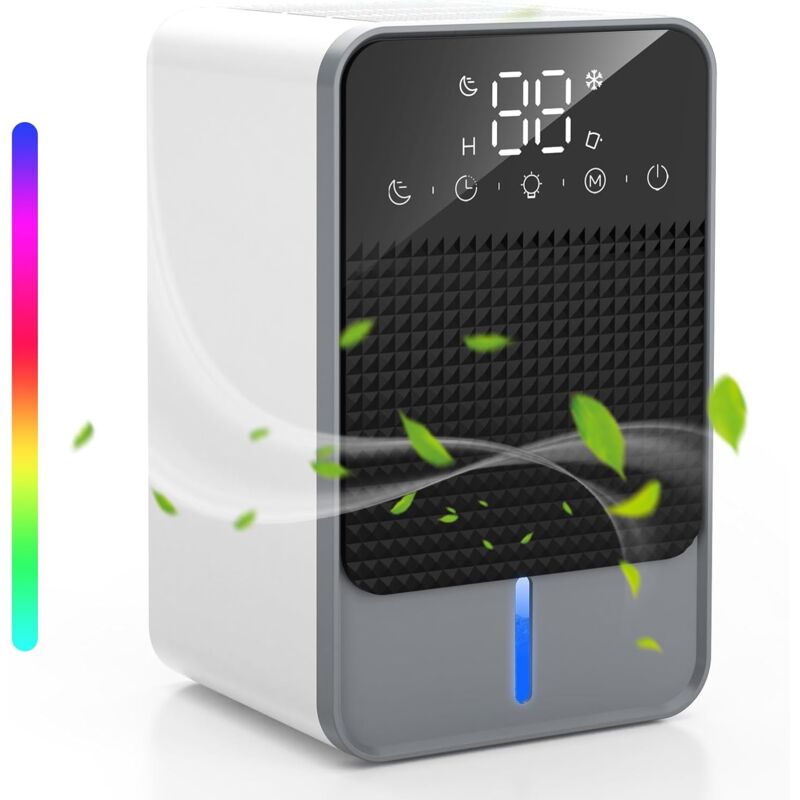 foto del prodotto aiperq deumidificatore elettrico, deumidificatore silenzioso da 1500 ml con 2 velocit , spegnimento automatico, timer, deumidificatore per la casa