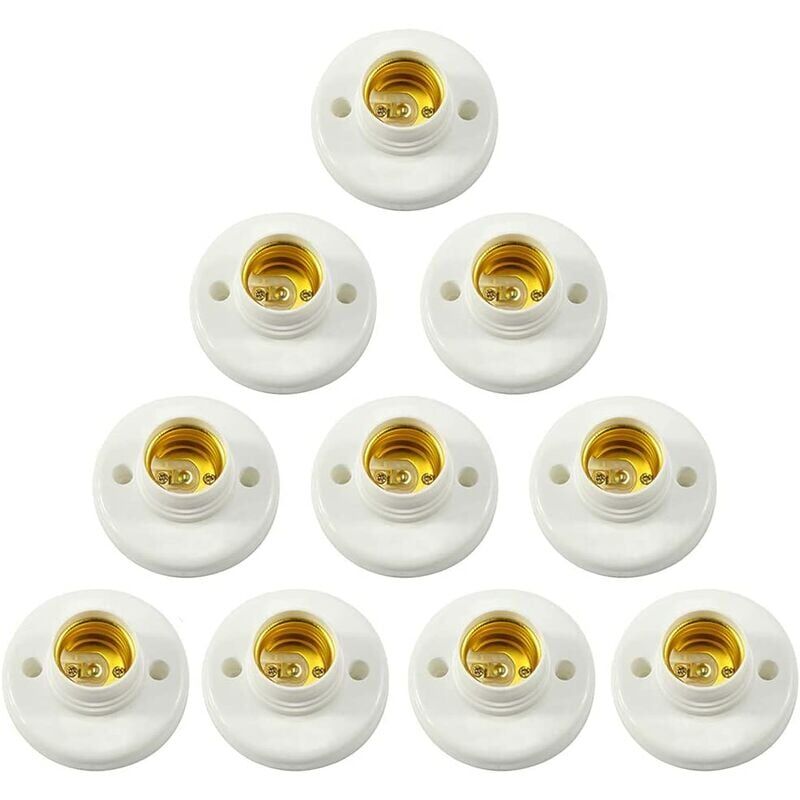 foto del prodotto aiperq e27 portalampada con attacco a vite in plastica, montaggio a parete, base per lampada a led, supporto convertitore per lampadina e27,