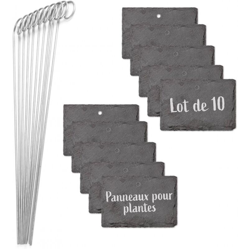 foto del prodotto aiperq etichette per piante in ardesia ymyny set da 10 resistente alle intemperie, riutilizzabile registrazione individuale di piante ed erbe