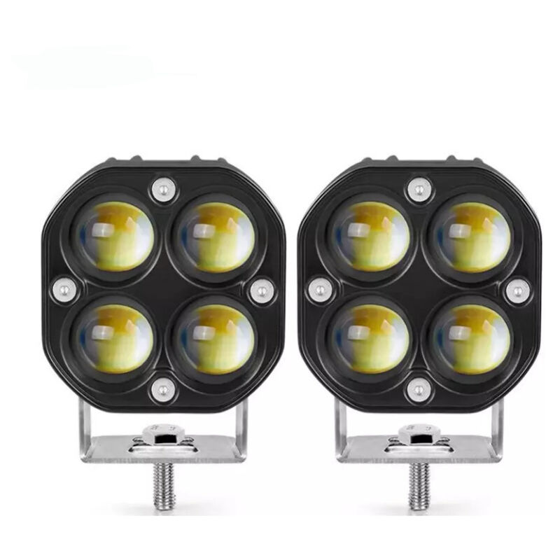 foto del prodotto aiperq faretto led da 40 w a forma di quadrifoglio, luce da lavoro per auto, moto, fuoristrada, paraurti anteriore modificato