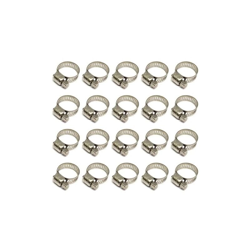 foto del prodotto aiperq fascetta stringitubo 20 pezzi, fascetta stringitubo regolabile 12 20 mm, fascetta stringitubo in acciaio inox 304, fascetta stringitubo in
