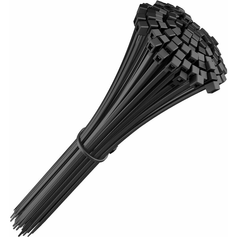 foto del prodotto aiperq fascette fermacavi 250mm x 2,5mm, fascette fermacavi, fascette fermacavi in nylon, fascette fermacavi 250mm, nero, confezione da 200 pezzi