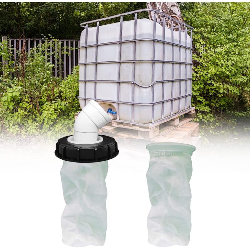 foto del prodotto aiperq filtro con coperchio ibc a 45 , filtro per acqua piovana in nylon da 163 mm, lavabile con coperchio per serbatoio dell acqua piovana ibc dn