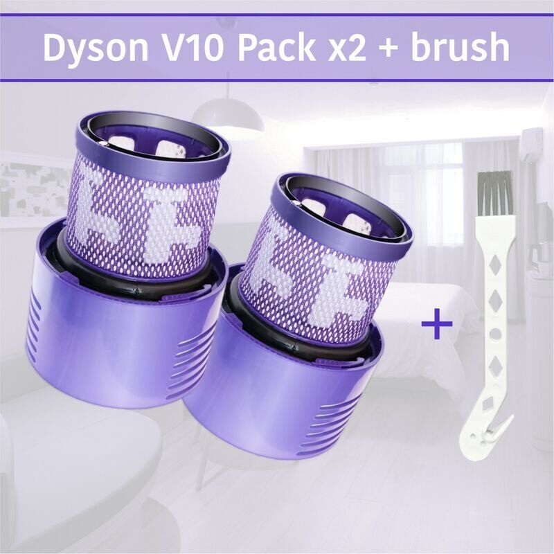 foto del prodotto aiperq filtro di ricambio per aspirapolvere dyson cyclone v10, confezione da 2, codice ricambio 969082 01
