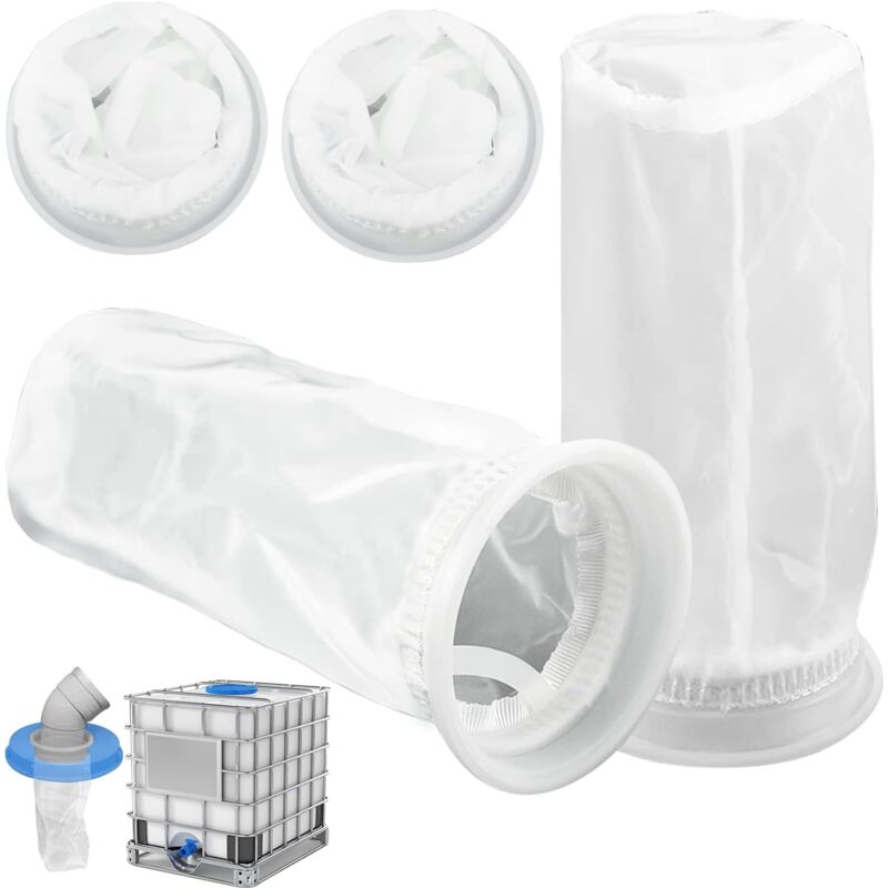 foto del prodotto aiperq filtro ibc in nylon da 4 pezzi per serbatoio dell acqua piovana ibc da 1000 litri, coperchio del serbatoio ibc con filtro in nylon adatto al