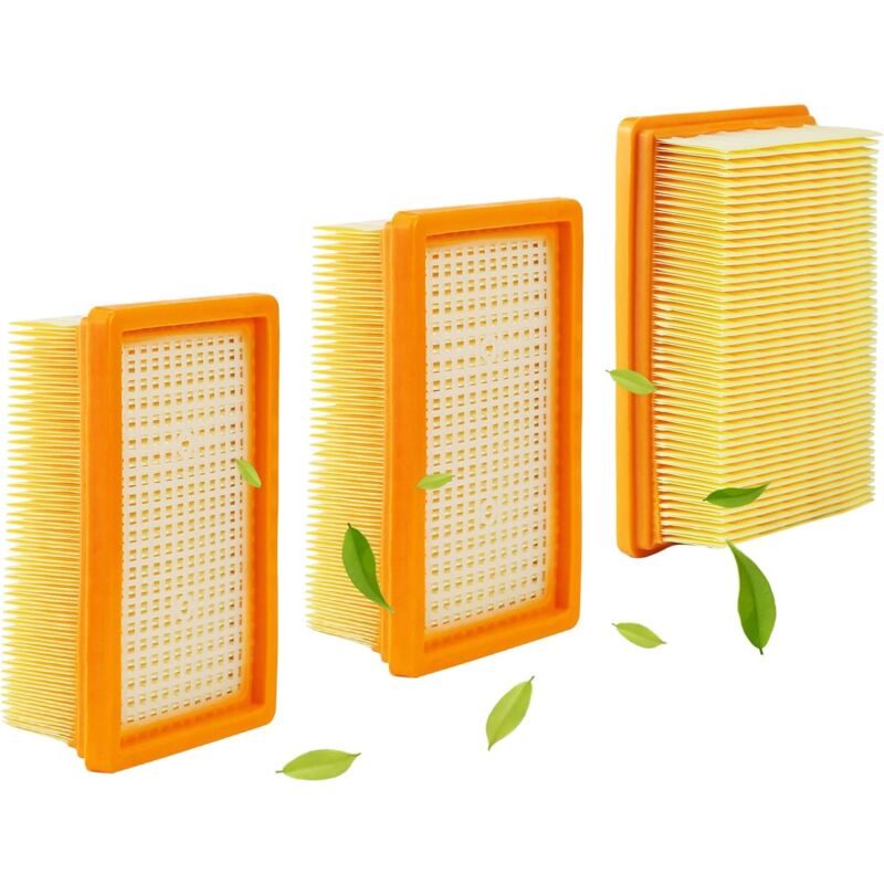 foto del prodotto aiperq filtro per aspirapolvere in 3 pezzi per kit karcher, per filtro di ricambio karcher wd4 wd5 wd6 mv4 mv5 mv6, filtro plissettato piatto, per