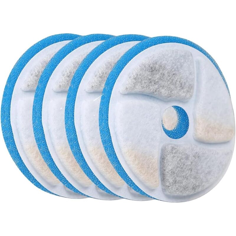 foto del prodotto aiperq filtro per fontana dell acqua per chat, lotto di 4 filtri di ricambio e 4 spugne di prefiltro di ricambio per distributore automatico di