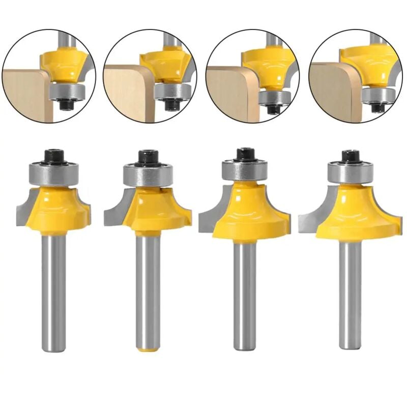 foto del prodotto aiperq fresa per fresatura arrotondata con gambo da 1 4 fresa in carburo di tungsteno con cuscinetto per utensili per lavorazione del legno