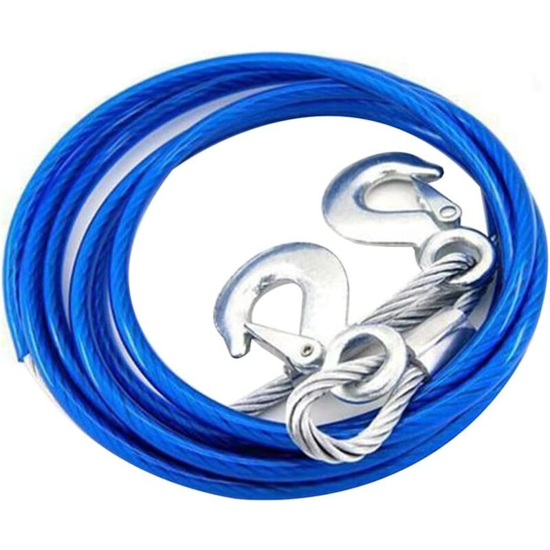 foto del prodotto aiperq funi di traino da 5 tonnellate, resistenti, da 4 metri, con 2 ganci di sicurezza per auto