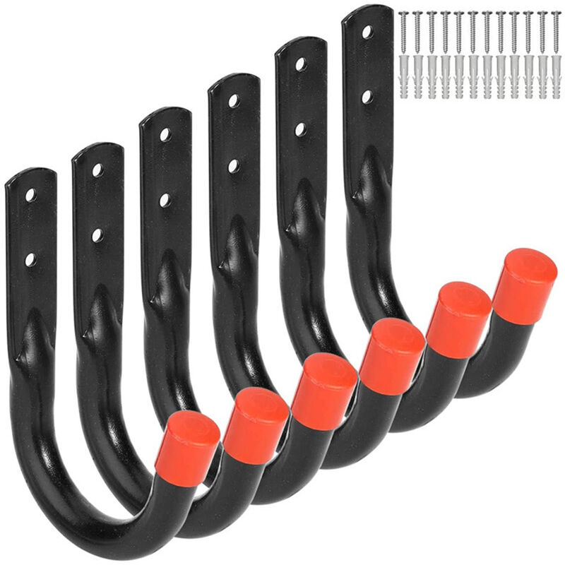 foto del prodotto aiperq ganci per garage resistenti, supporto universale da parete, staffa da parete a forma di u, ganci per appendere bici, sedie, scale, tubi,