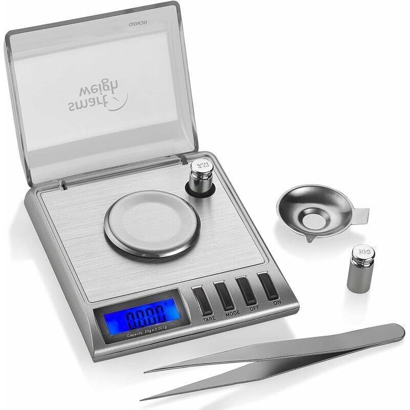 foto del prodotto aiperq gem20 bilancia digitale intelligente ad alta precisione da 20 x 0,001 g ideale per pesare pietre preziose, gioielli e altri oggetti di