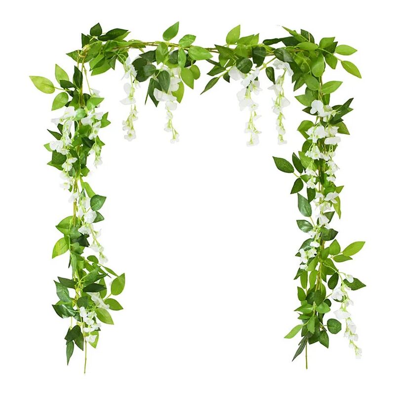 foto del prodotto aiperq ghirlanda di piante di glicine artificiali, 210 cm di fiori di edera finti per arco nuziale, baby shower, decorazioni per feste