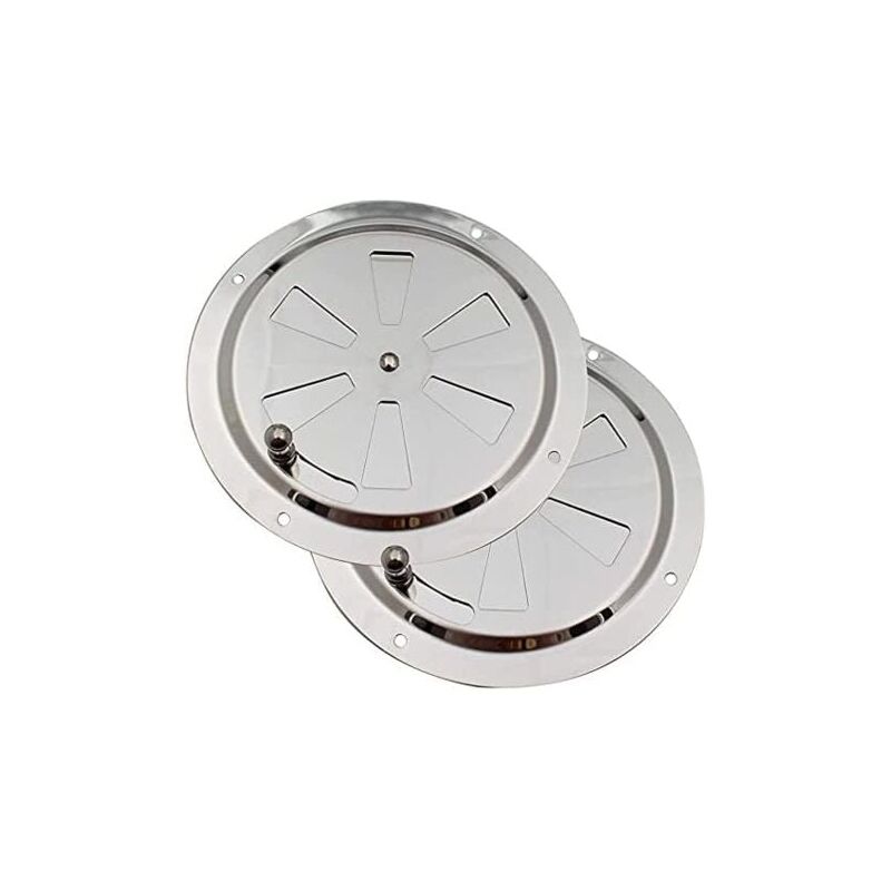 foto del prodotto aiperq griglia di ventilazione rotonda 125 mm, in acciaio inox, con zanzariera, griglia di scarico, ventilazione di ingresso e scarico, tapparelle