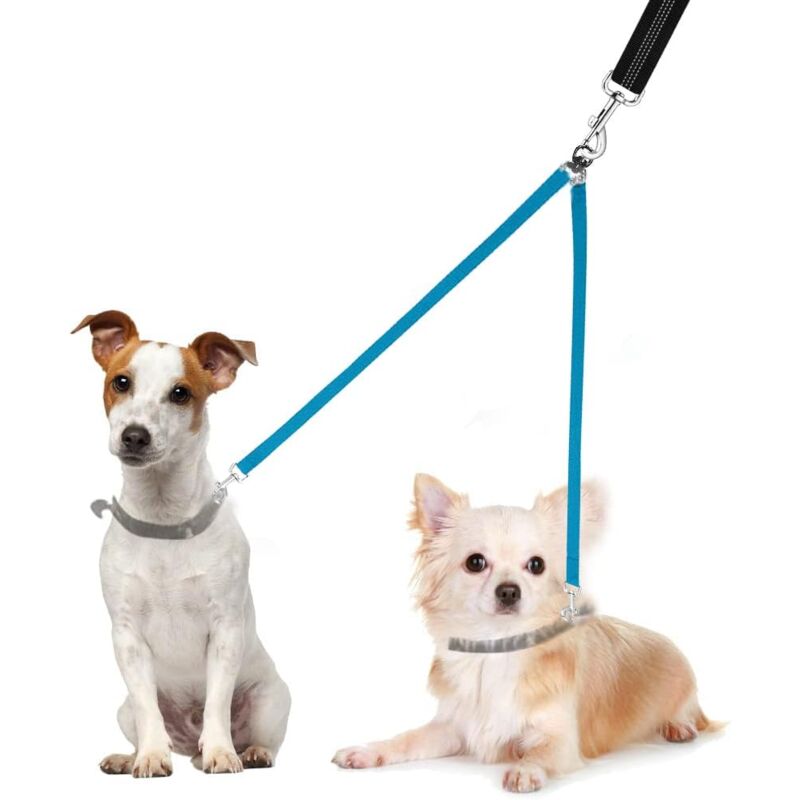 foto del prodotto aiperq guinzaglio doppio per cani, guinzaglio da addestramento regolabile, divisore per guinzaglio per due cani per animali domestici, guinzaglio