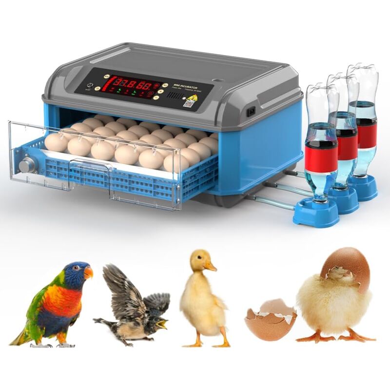 foto del prodotto aiperq incubatrice automatica, incubatrice per 24 48 uova per polli e tacchini con rotazione automatica e controllo dell umidit , incubatrice