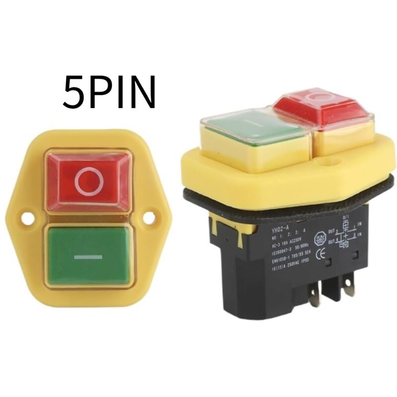 foto del prodotto aiperq interruttore elettromagnetico ymyny yh02 a 110v 8a 220v 15a 4pin 5pin attrezzatura per macchine utensili pannello impermeabile pulsante di