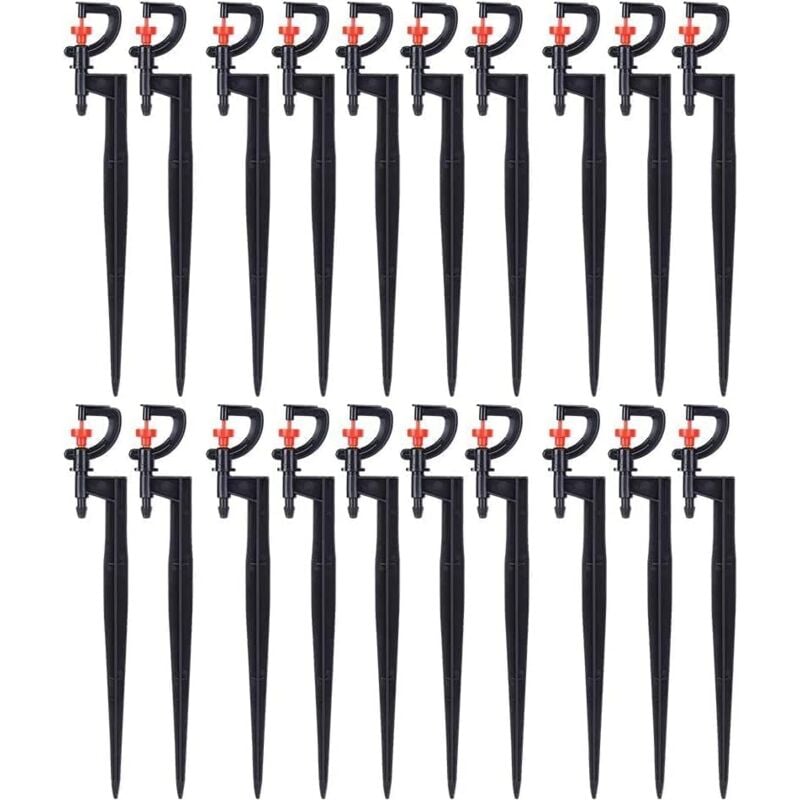 foto del prodotto aiperq irrigatori per irrigazione, 20 pezzi micro irrigatore di tipo g rotante a 360 gradi per irrigazione del prato della serra da giardino con