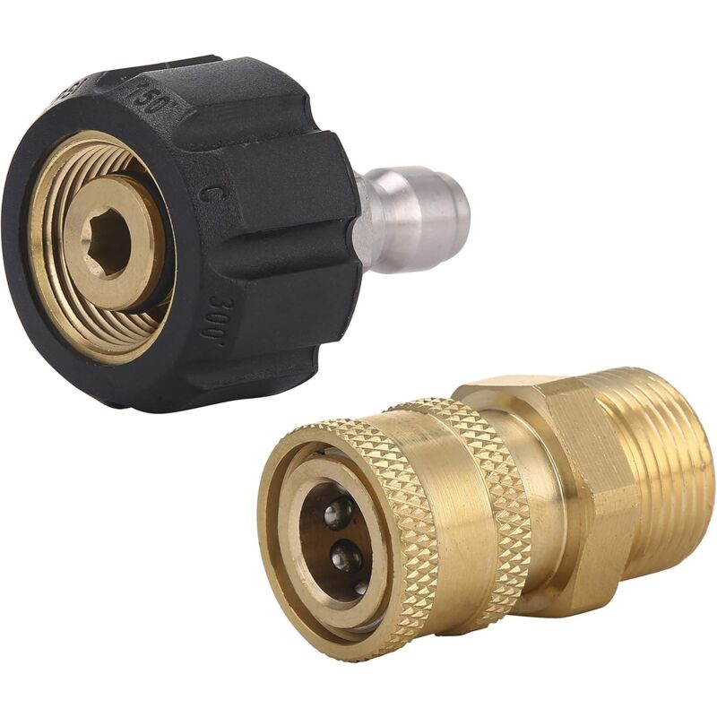 foto del prodotto aiperq kit adattatore per idropulitrice m22 14 mm a 1 4 kit di collegamento rapido pistola ad acqua antideflagrante giunto per tubo flessibile
