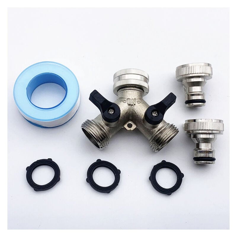 foto del prodotto aiperq kit collegamento ibc, valvola di intercettazione s60 x 6, adattatore ibc 3 4 per rubinetto da giardino, serbatoio recupero acqua piovana da