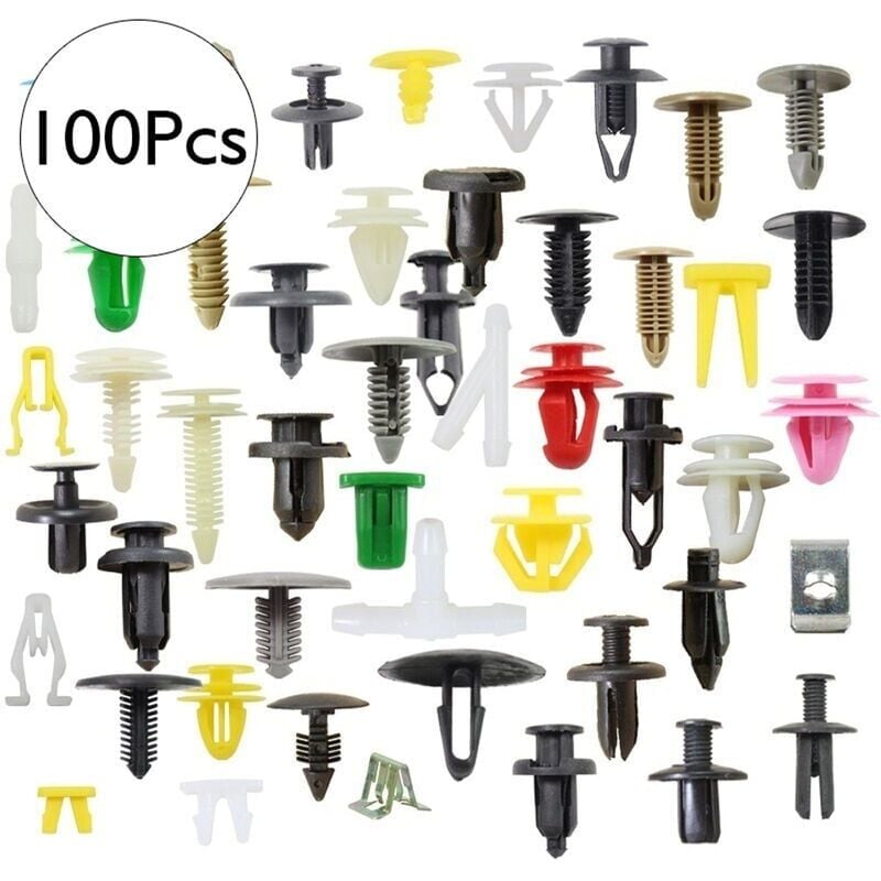 foto del prodotto aiperq kit di fissaggio universale per auto, clip di fissaggio in nylon, rivetto per linea di fissaggio del pannello della portiera dell auto 100