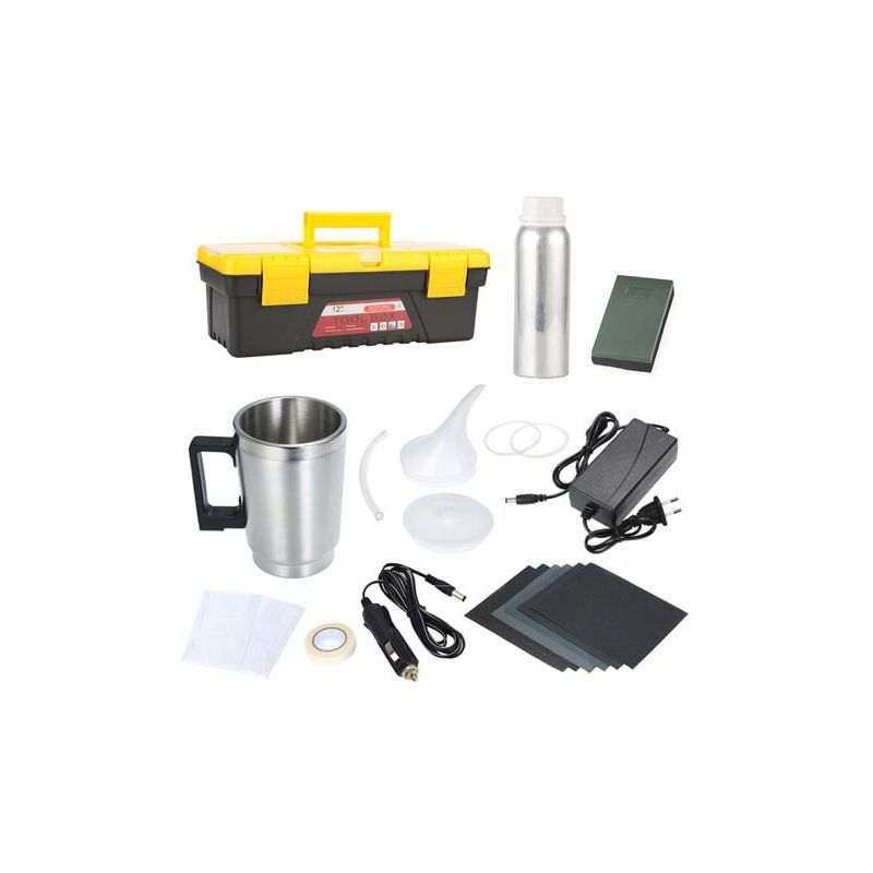 foto del prodotto aiperq kit di riparazione fari auto con tazza riscaldante elettrica standard ue liquido di restauro da 100 ml 
